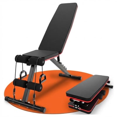 SNJY® Fitnessbank - Halterbank - Trainingsbank - Tot 110KG - Verstelbaar en Inklapbaar - 8 Standen - Zwart