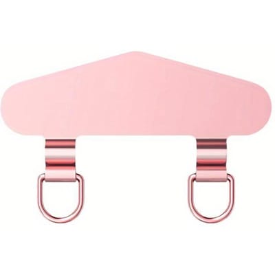 Mobiele Telefoon Lanyard Bevestigd Dunne Achterpatch Roestvrijstalen Clip Dubbel Oor Metalen Ring Anti-verlies Telefoon Ophangtouw Verbindingsstuk rosé gouden kleur