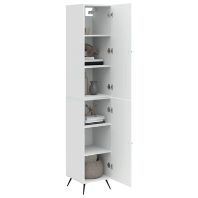 vidaXL - Kast - Set - 2 - st - Hoogglans - Wit - Bewerkt - hout