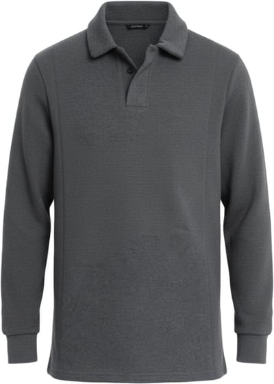 OMBRE Polo - Regular Fit - Katoen - Korte Mouw Donkergrijs Gemêleerd S