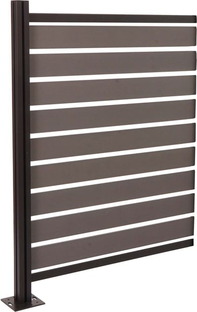 Aluminium afvalemmerhek MCW-K57, verlengelement afvalemmerbekleding, houtlook uitschuifbaar 130x100x6cm ~ grijs