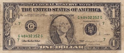 Schilderij Woonkamer - Old Dollar Sign - 100 x 42 cm - PosterGuru