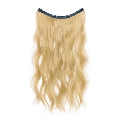 Blond golvend haar extensie extensions dames clip in haar verlenging stijl wavy haarstuk natuurlijk ogend volume clip weft