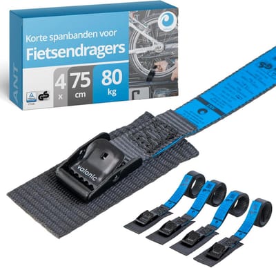 Spanbanden 4 Stuks – 75 cm, 19 mm, Klemslot, Gewatteerde Gesp, 80 kg, TÜV/GS Gecertificeerd