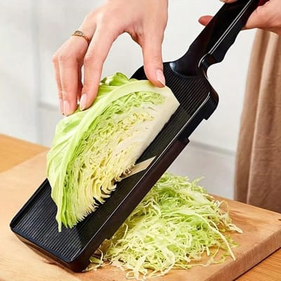 Efficiënte Multifunctionele Groenteschaaf & Koolrasp - Duurzaam Plastic Keukengereedschap met Scherpe Bladen voor Salades, Coleslaw black