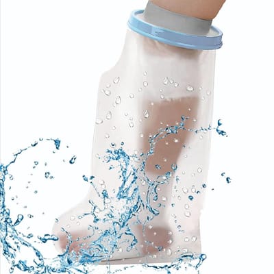 Waterdichte gegoten beenafdekking voor douche, volwassene, jeugd, middelgroot voor volwassenen white