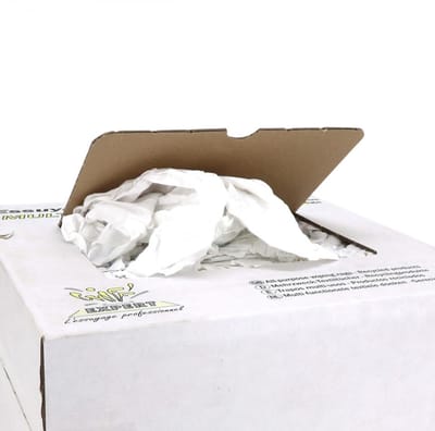 Carton 10Kg de chiffon d'essuyage blanc en vrac pressé pour atelier moto D013ECX