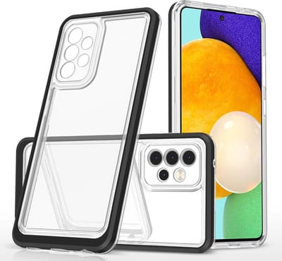 Hoesje Geschikt Voor Samsung Galaxy A72 4G/5G hoesje Transparant backcover met bumper case – Zwart – oTronica