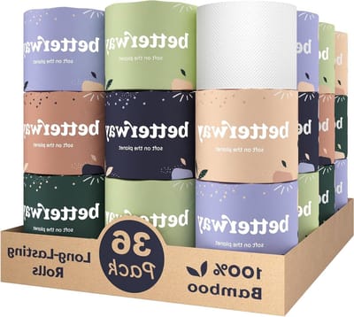 Bamboe Toiletpapier - Zacht papier - Dagelijks gebruik - Plasticvrij verpakt - 36 rollen - Wit