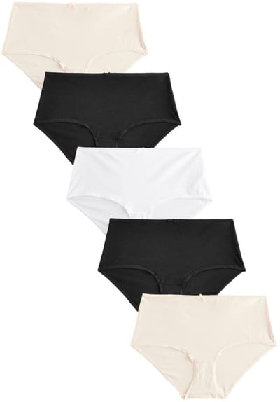 Next - Dames - Set van 5 midi-slips met hoog katoenpercentage - Zwart