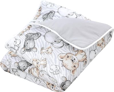 Baby speelmat kinderen grote speeldeken gevoerd XXL kruipdeken 120 x 120 cm babykamer slaaptapijt, kleur: safari