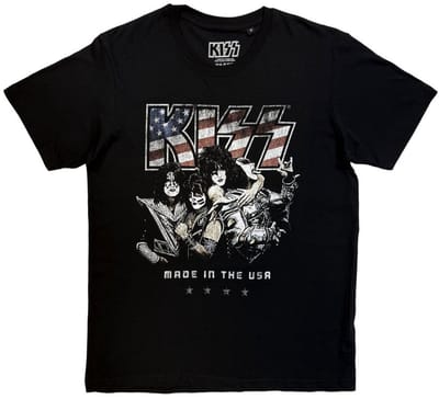 Kiss - Made In The USA Heren Tshirt - S - Zwart