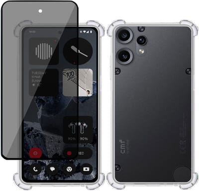 TechNow Hoesje + Privé Screenprotector geschikt voor CMF Phone 2 Pro Hoesje Screenprotector - Privacy Tempered Glass - Case Transparant