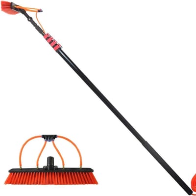 Telescopische raamwisser - Raamtrekker paal - Hoge ramen wassen - Wateraansluiting slang - 9 meter - Grijs