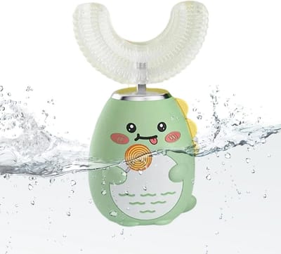 Elektrische Kinder Tandenborstel - U-vormige Borstel - Dagelijkse Mondhygiëne - 360 Graden Reiniging - 10.2 x 4 cm - Blauw