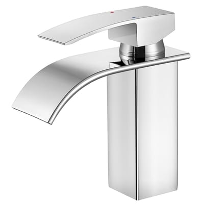 CECIPA MAX Wastafelkraan - Waterval Waterbesparend Badkamerkraan - Warm- en Koudwater Mengkraan - 304 RVS - Modern Badkamer - Chroom