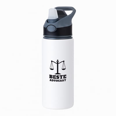 Hacebo® - beste advocaat waterfles met rietje zwart - Beste advocaat - collega - cadeau - water fles - 650ML