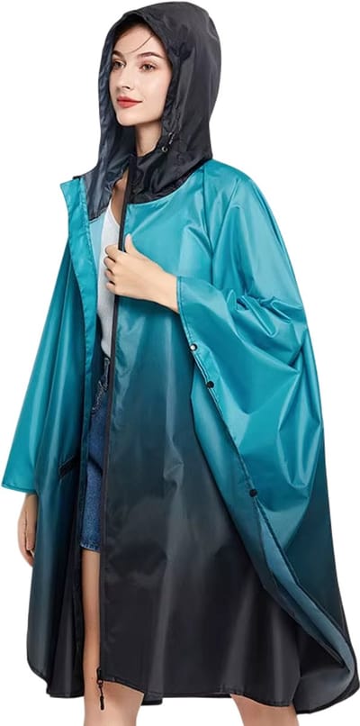 Kleurrijke Waterdichte Regenponcho voor Volwassenen – Lichtgewicht Regenjas Dames & Heren, Regenmantel tegen Regen en Wind, Motorfiets Regenkleding, Fiets Regenponcho, Regenkleding voor Bikers