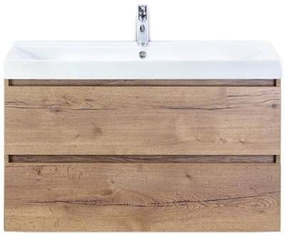 Maxx XL Badmeubelset 100 cm - Natuur Eiken - Wastafel Just 1 Kraangat