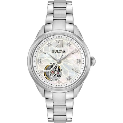 Bulova Automatic Ladies dameshorloge Zilverkleurig 96P181