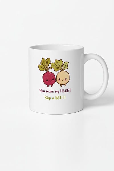 Mok met Grappige Bieten Pun - 'You make my HEART Skip a BEET!' - Schattig Liefdes Cadeau