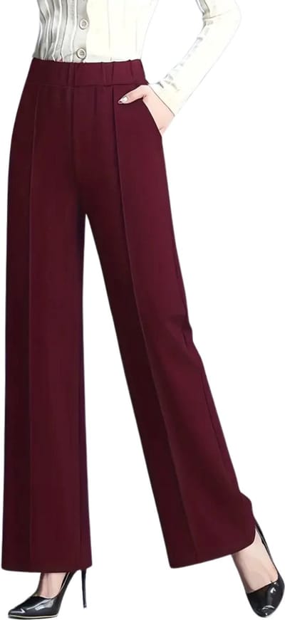 Livano Pantalon Dames - Chino - Golfbroek - Nette Broek - Met Elastische Tailleband - Volwassenen - Bordeauxrood - S
