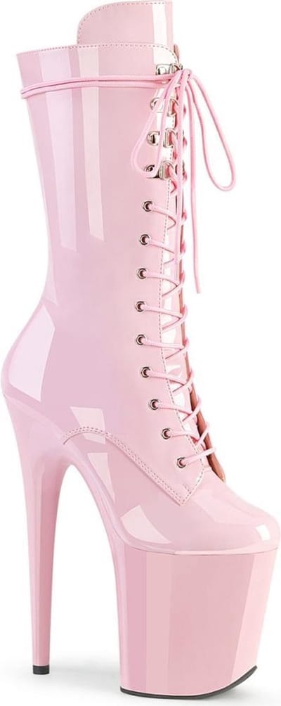 Pleaser - FLAMINGO-1050 Plateau Laarzen - Paaldans schoenen - 36 Shoes - Roze
