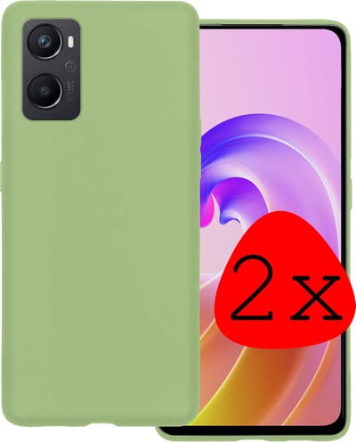 Hoesje 2 Stuks - Geschikt voor OPPO A76 - Sterk & Shockproof - Case Siliconen - Back Cover - Telefoon Hoes - Groen