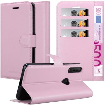 Cadorabo Hoesje geschikt voor Alcatel 1S 2020 in LOTUS ROZE - Beschermhoes met magnetische sluiting, standfunctie en kaartvakje Book Case Cover Etui