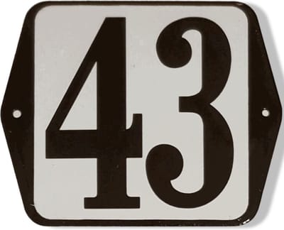 Huisnummer standaard nummer 43