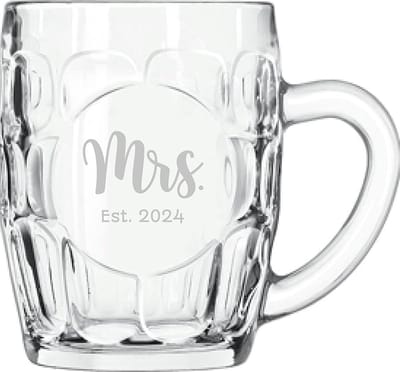 Gegraveerde bierpul 55cl Mrs. Est. 2024