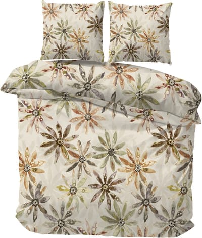 iSleep Dekbedovertrek Ilse - Tweepersoons - 200x200/220 cm - Zand