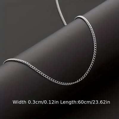 Nivard Ketting - Heren - Staal - Nep zilver - Met Hanger - 60cm