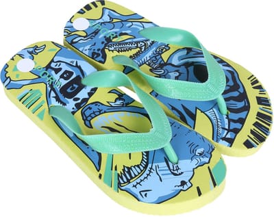 Seledyn dinosaurus teenslippers/japs voor jongens