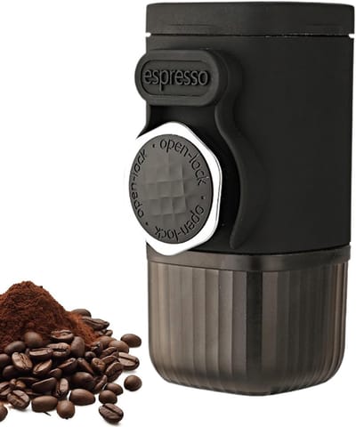 Draagbare Koffiezetter - Reis Koffieapparaat - Koffie Maken Onderweg - Handmatige Malen Mogelijk - 100ml Capaciteit - Zwart