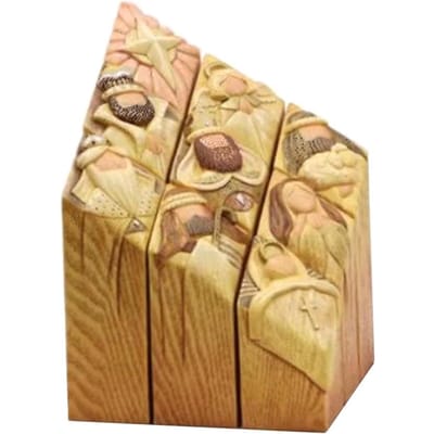 Hemel Kerststal Boom Pilaar Beeld Hars Ambacht Beelden Desktop Ornament Huis Kantoor Restaurant beige