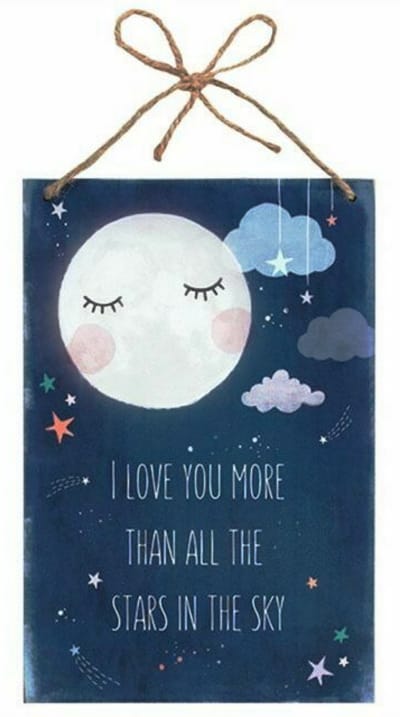 Decoratiebord - I love you more than all the stars in the sky - Hout - 20x30cm