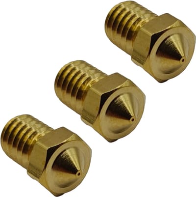 E3d V6 messing nozzle 1.75mm 0.4mm 3 stuks compatible met v6, v6 lite, Prusa i3, Prusa i3 MK2, Titan Aero v6 en meer