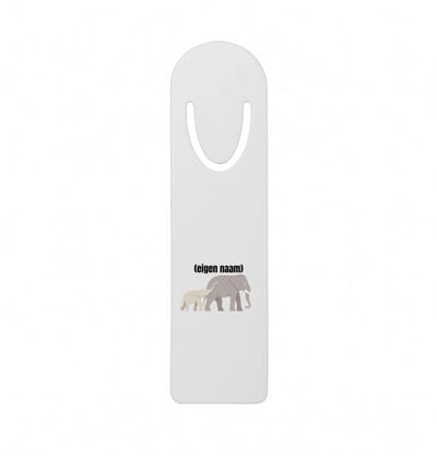 Hacebo® - olifant en kleine olifant met eigen naam metalen boekenlegger - Olifant - olifanten liefhebbers - iemand die houdt van olifanten - verjaardag - cadeau - kado Bladwijzer boekenleggers - 12.7 cm x 3.2cm