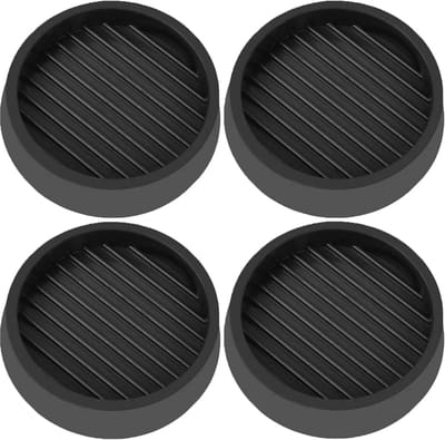 Ronde rubberen zwenkbekers met antislip rubberen vloergreep - set van 4