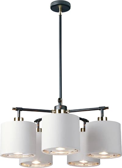 Elstead Lighting LED Kroonluchter | 5X E27 Max 40W | Dimbaar | Black/ Polished Nickel
