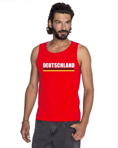 Rood Deutschland supporter mouwloos shirt heren - Duitsland singlet shirt/ tanktop S