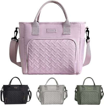 Rainbecom Geïsoleerde Lunchtas 10.7L - Koeltassen Paars - Isolerende & Waterdichte 900D Polyester – Handvat Riem Lunch Bag - Verstelbare Schouderriem – Voor Werk, School, Reizen, Picknick - 30x13x27.5cm