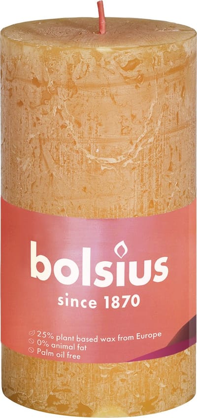 Bolsius Stompkaars Honeycomb Yellow Ø50 mm - Hoogte 10 cm - Geel - 30 branduren