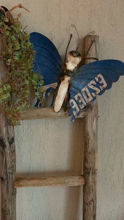 Gerecycled metalen decoratie Vlinder | butterfly walldeco | 28x30 | mix colour PER STUK!