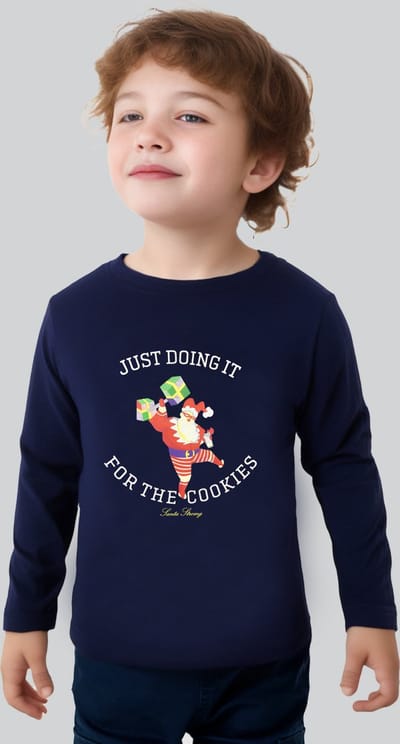 Starry Indigo - KerstKleding / Christmas T-Shirt | kerst cadeau | kerstman | Cookies - Unisex | Kind 3-4 jaar | Maat 104