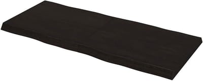 Tafelblad Massief Eiken - Werkblad Hout - Tafel Opknappen - Natuurlijke Rand - 140x60cm - Donkerbruin