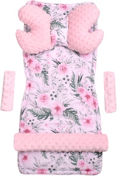 Zitkussen Kinderwagen - Universele Inleg - Comfortabel Reizen - Dubbelzijdig - 78 x 35 cm - Roze