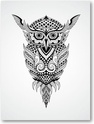 Geometrisch uilontwerp - Uil - 60x90 Poster Staand - Besteposter - Minimalist - Dieren - Natuur