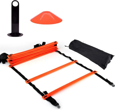 Agility Trainingsset - Snelheid Ladder - Sporttraining Verbeteren - Verstelbare Rungs - 6 Meter Ladder - Oranje